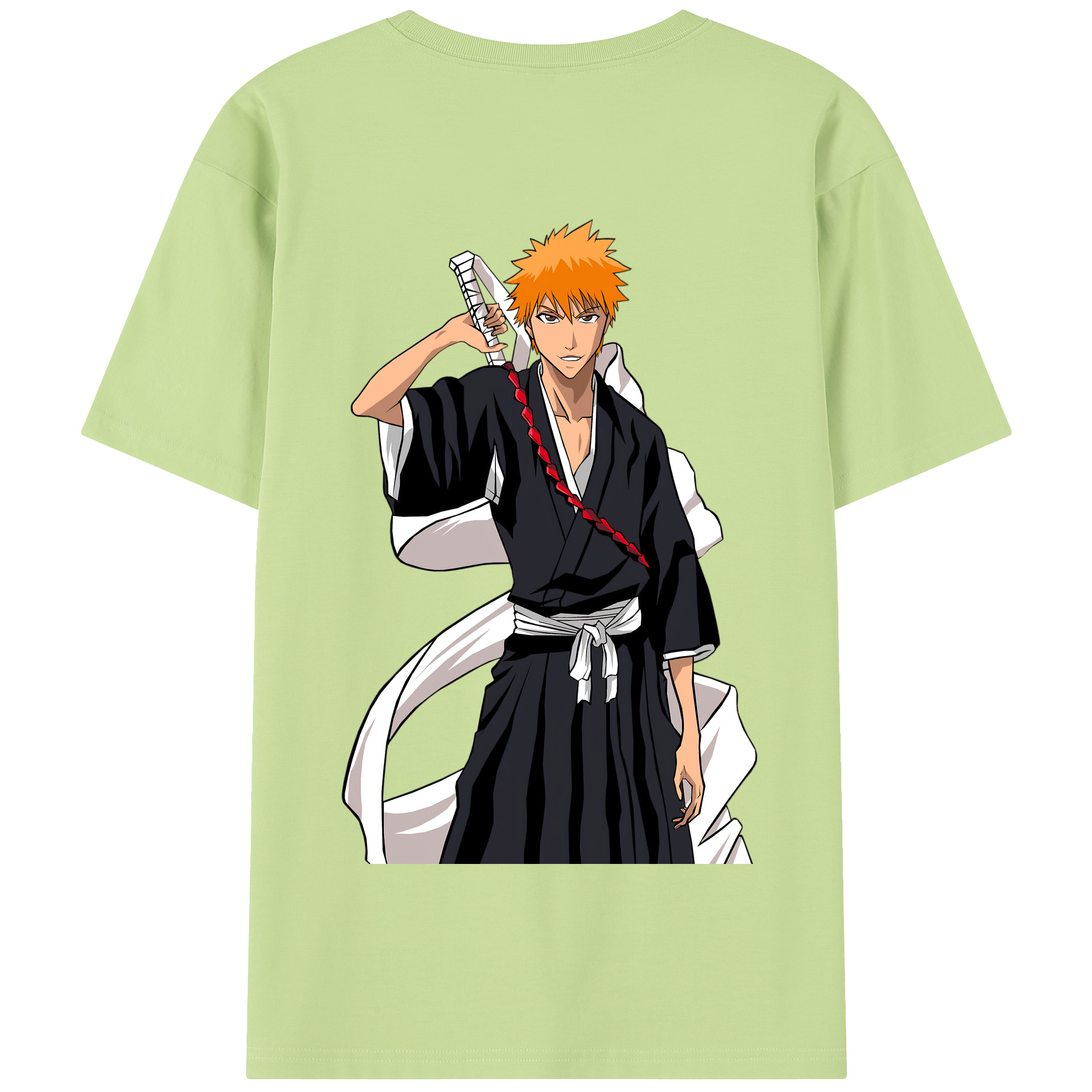 （画像用） ブリーチ 黒崎一護（くろさき いちご）BLEACH Kurosaki Ichigo 綿100％半袖Tシャツ（背面プリント）